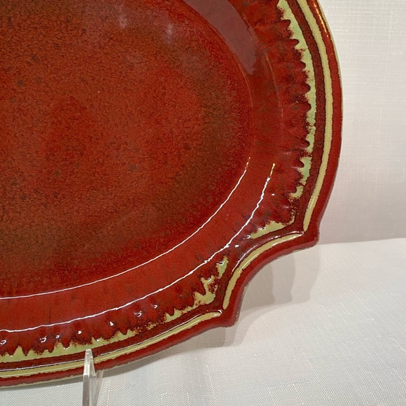 Vintage Bombay Rustic Stoneware Oval Serving Platter Tray...